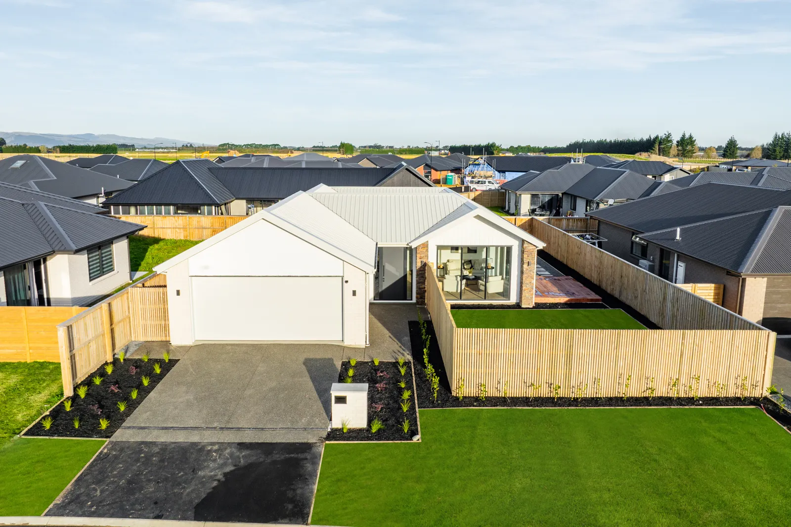 Aerial view of a home designed by CAD Consultants