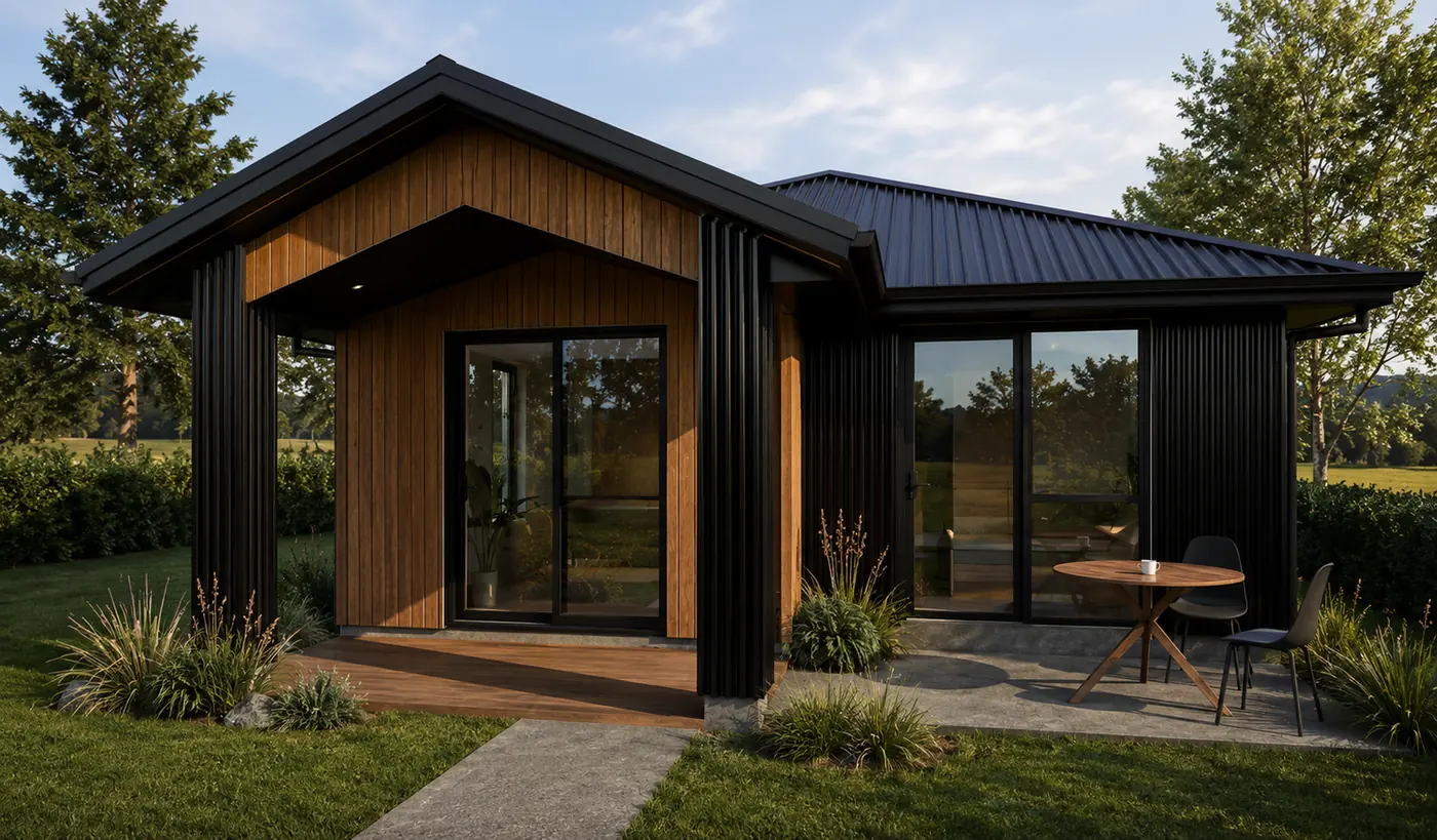 Cedar-clad granny flat design by CAD Consultants